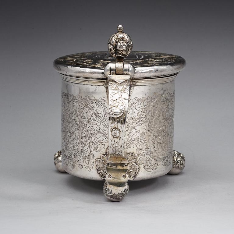 DRYCKESKANNA, ostämplad, Sverige 1600-talets slut/1700-talets början. Barock.