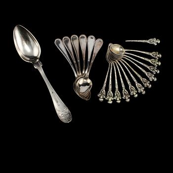 SKEDAR, 18 st, silver, 1800/1900-tal. Vikt 240 g.