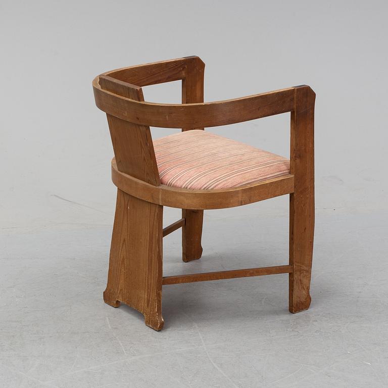 A pine armchair attributed to Carl Westman early 20th Century.