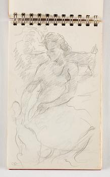 Lotte Laserstein, 10 små skissblock med teckningar.