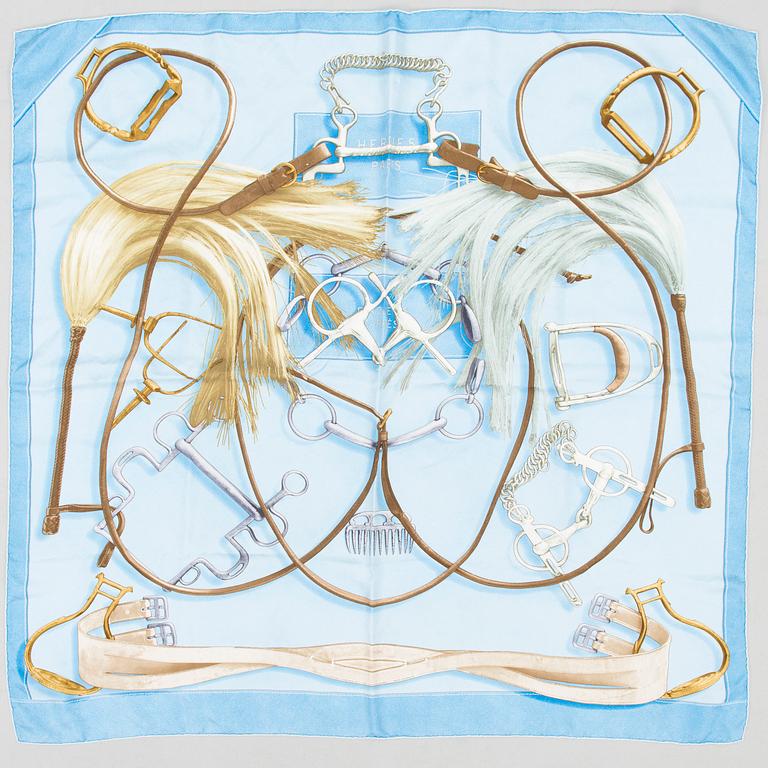 HERMÈS, SCARFAR, 2 st, "Projets Carrés" och "Les Clés".