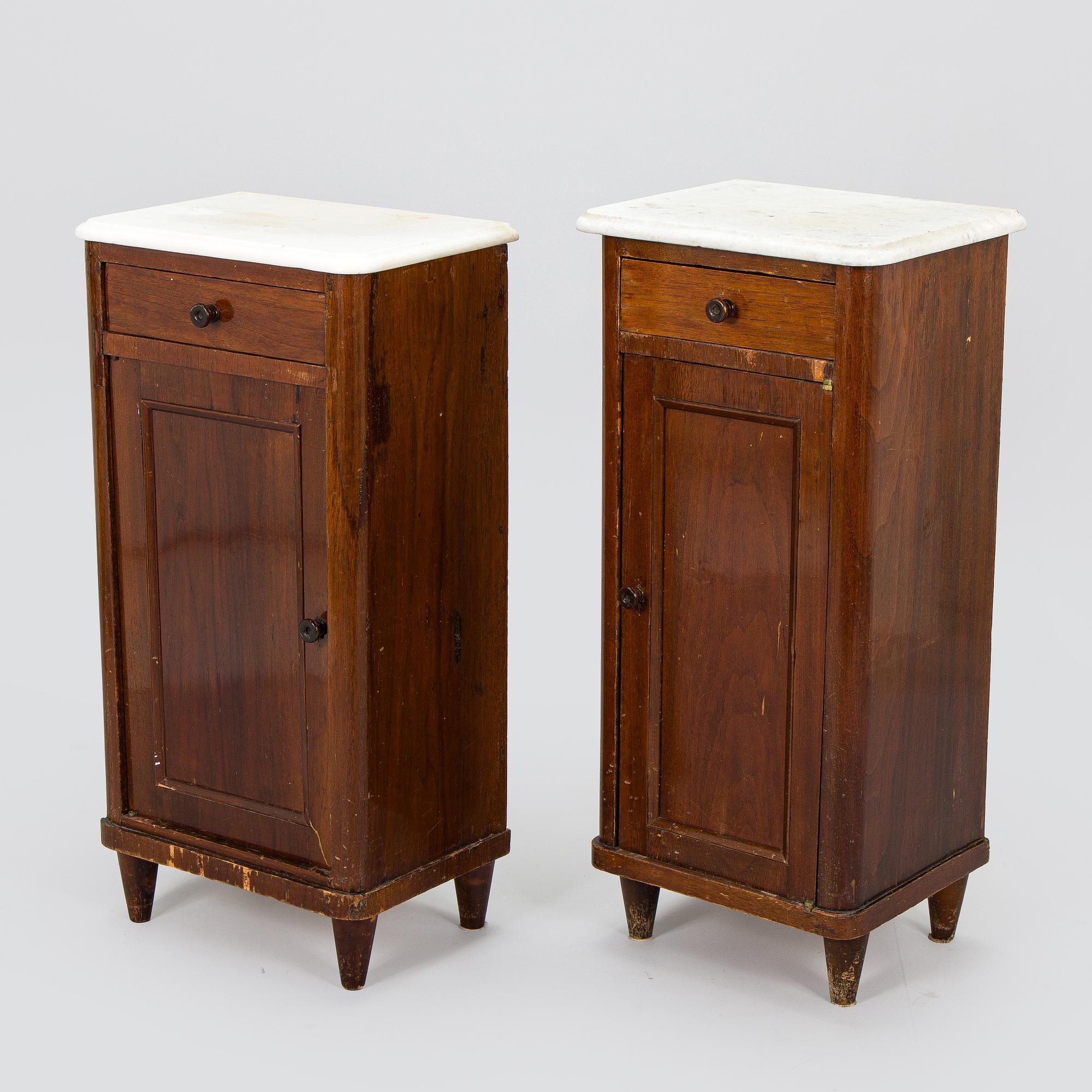 Two bedside tables, early 20th century.