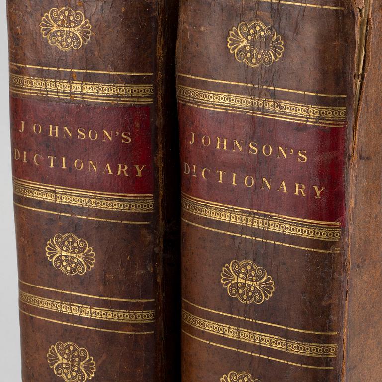 Johnson's Dictionary of the English Language, 2 vol, 10:e upplagan, tryckt Lake & Sons London  1810.