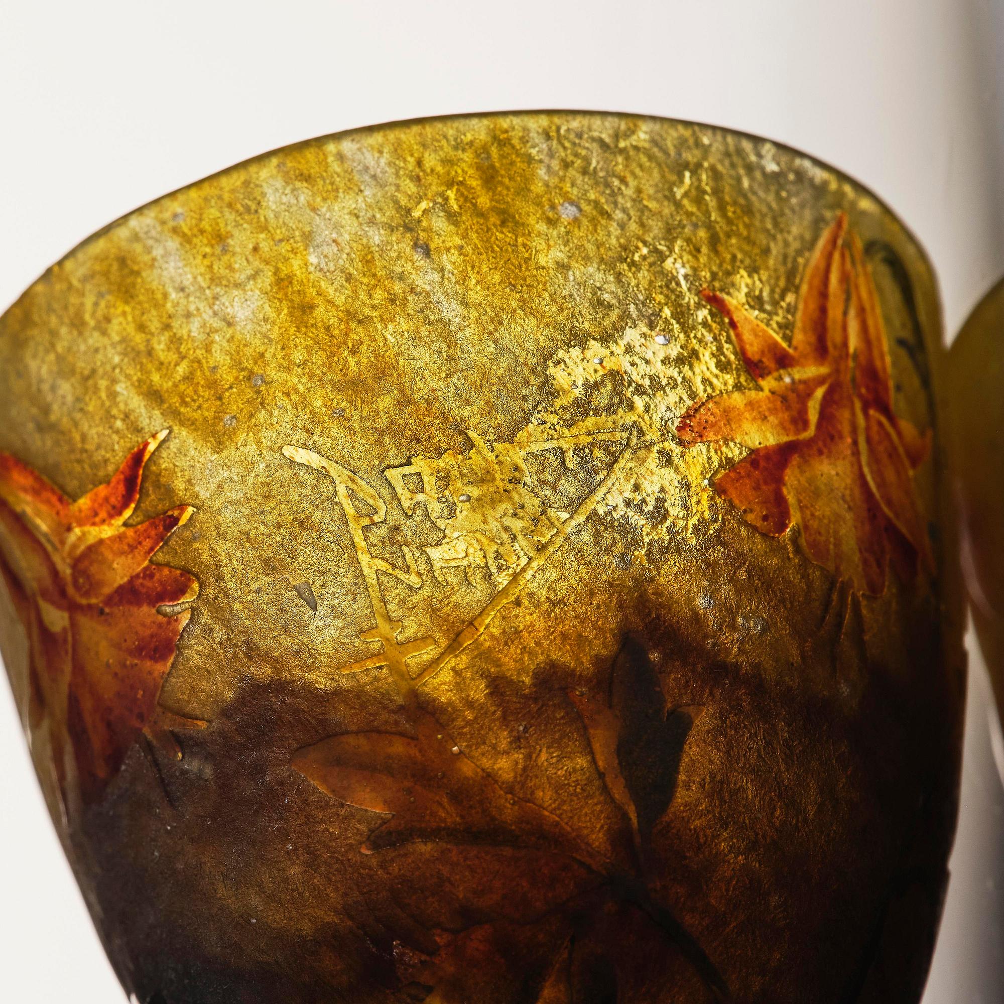 Daum Frères, an Art Nouveau miniature cameo glass vase, Nancy, France.