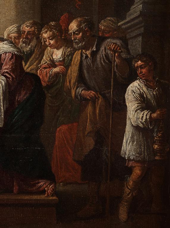 Girolamo da Ponte (Bassano) Hans krets, Frambärandet i templet.