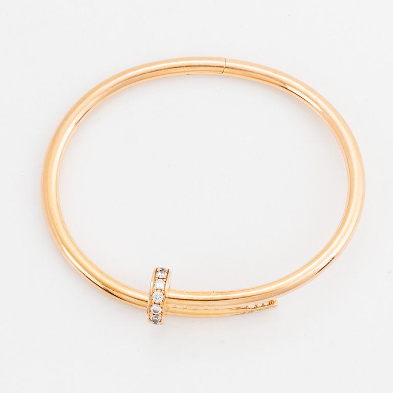 Cartier armband "Juste en Clou" 18K roséguld med runda briljantslipade diamanter.