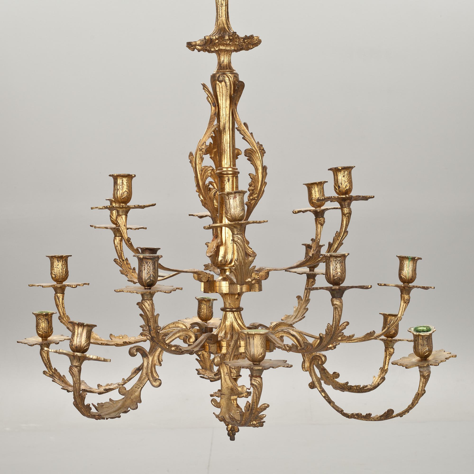 LJUSKRONA, Louis XV-stil, sekelskifte 1900. Höjd 90 cm.