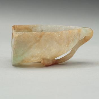 A Chinese nephrite brush washer, early 20th Century.