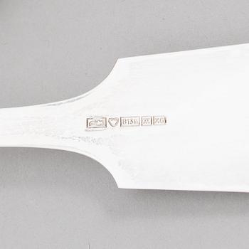 A 42-piece set of silver cutlery with seashell decorated handles, Finnish hallmarks, 1918-1950.