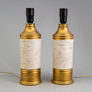 A pair of table lamps, Bitossi for Bergboms, 1960´s/70´s.