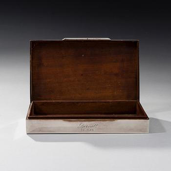 CIGARRLÅDA, sterling silver, Helsingfors 1962.