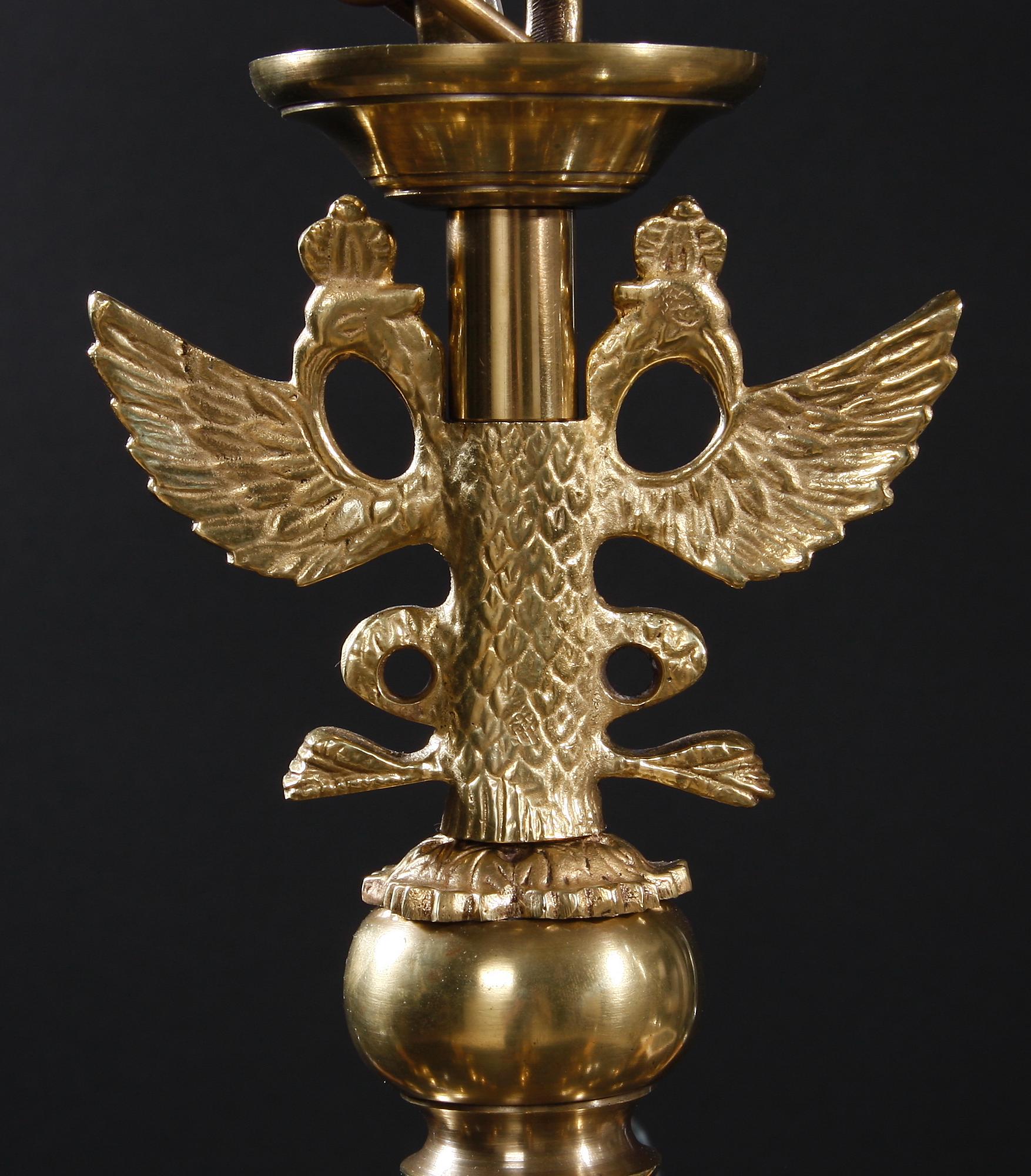 LJUSKRONA, mässing. Barockstil. H 64.