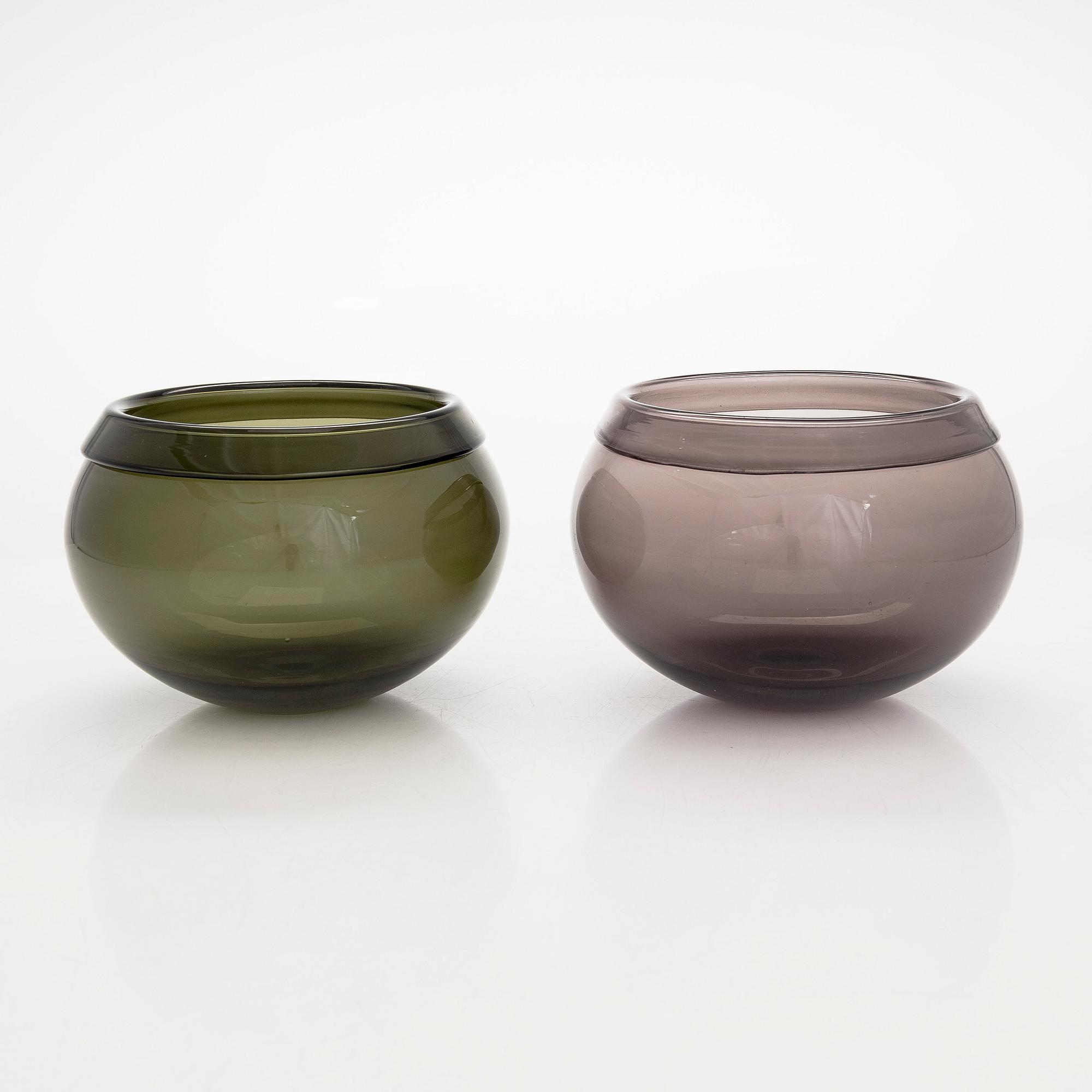 Timo Sarpaneva, skålar, 4 st, "Pantareuna",  signerade Timo Sarpaneva Iittala -57.