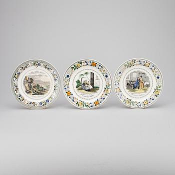 TALLRIKAR, 10+5 st, flintgods, Montereau Frankrike (1827-40).