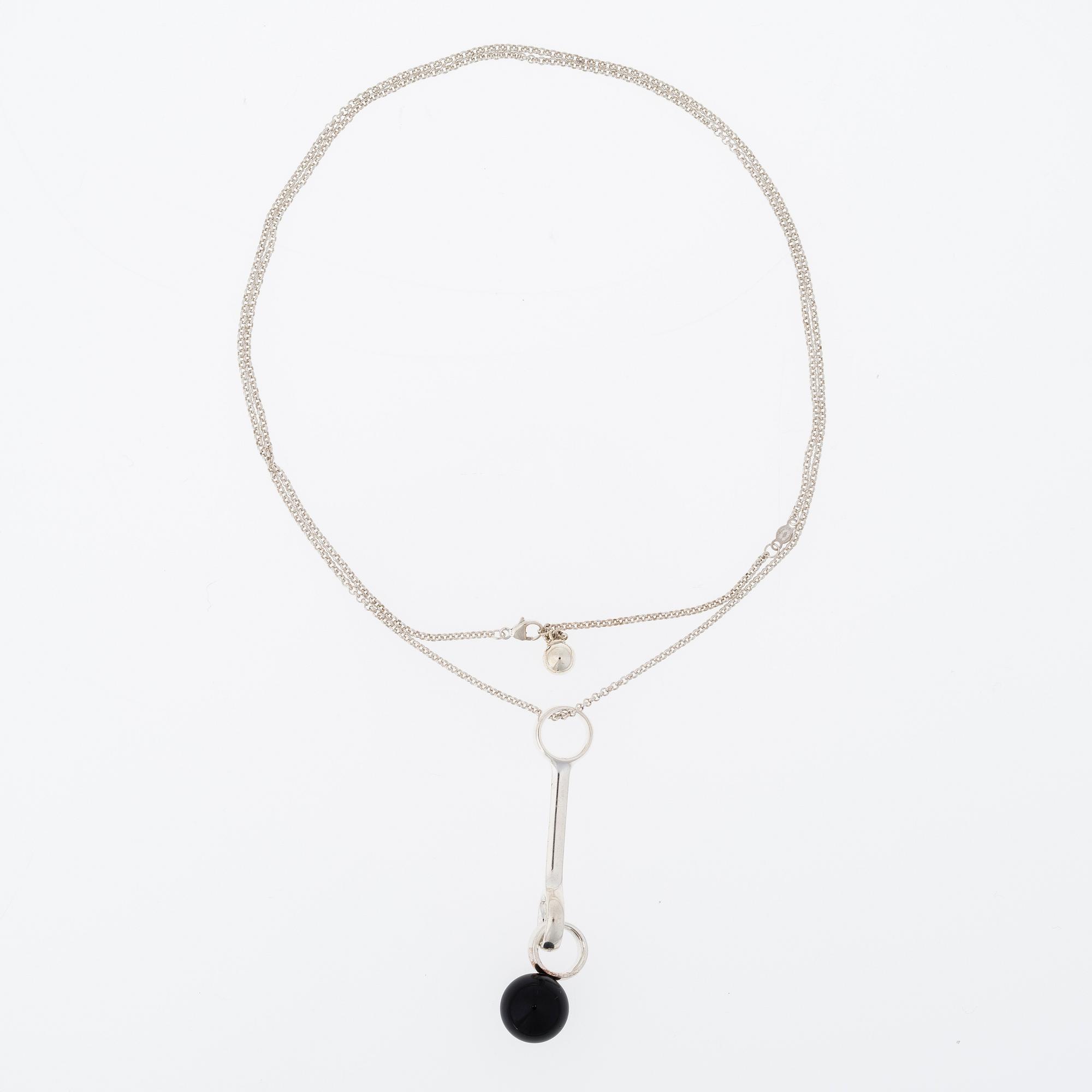 HÄNGE, "Sphere", Georg Jensen, silver, svart agat.