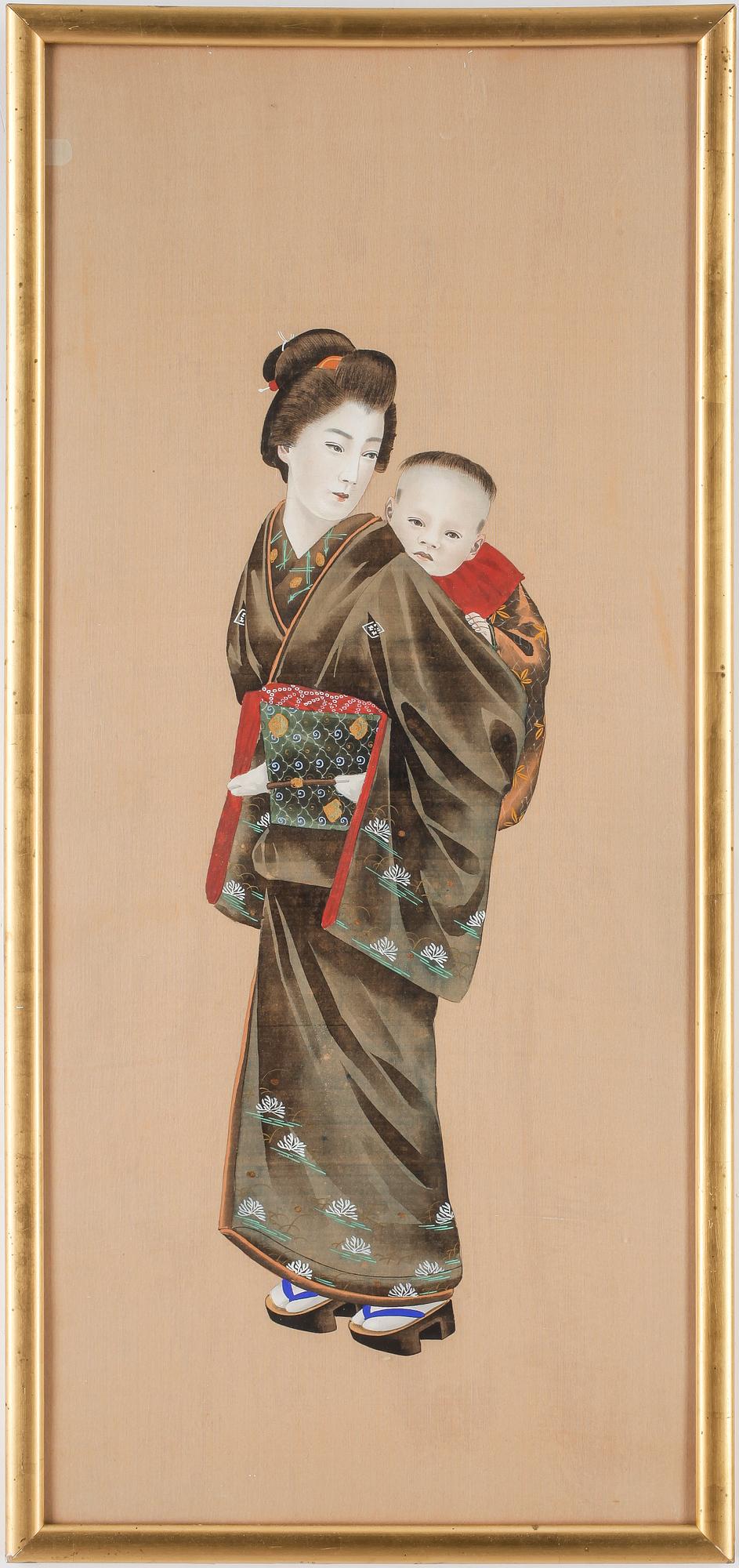 OKÄND KONSTNÄR, 2 st, Sidenmålningar, Kina, 1900-tal.