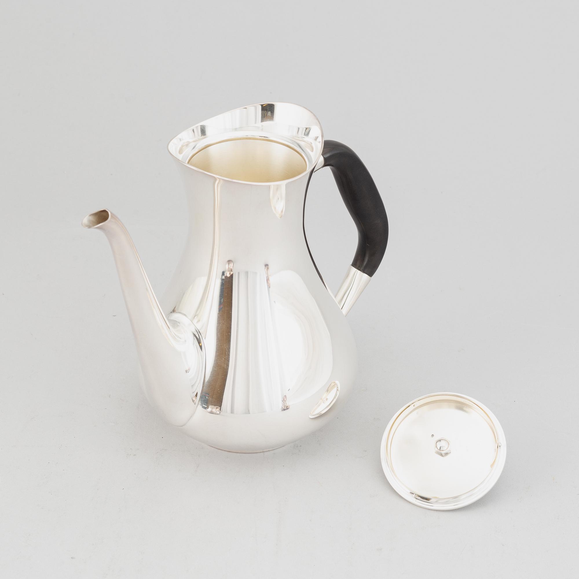 Three pieces silver coffe service,