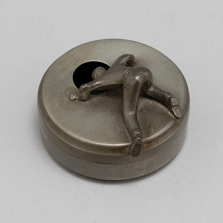 A PEWTER BUTTON BOX, 'Originell', Widerholm & Dahlberg, Eskilstuna.