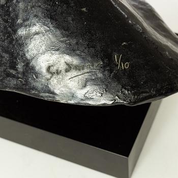 Gudmar Olovson, sculpture. Signed. Numbered. Foundry mark. Bronze, total height 50 cm, length 28 cm.