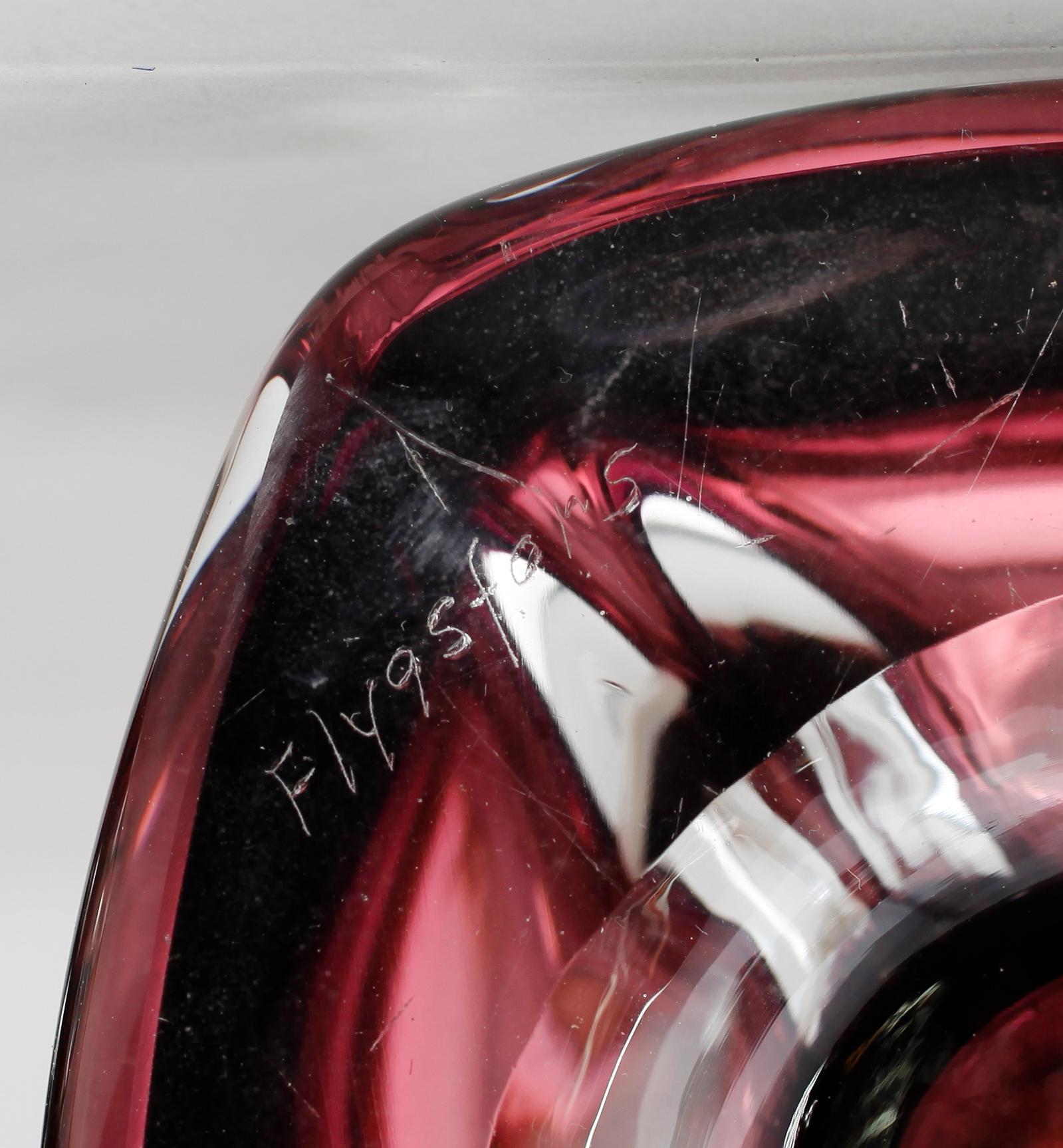 BORDSLAMPOR, 1 par, glas, signerade Flygsfors.