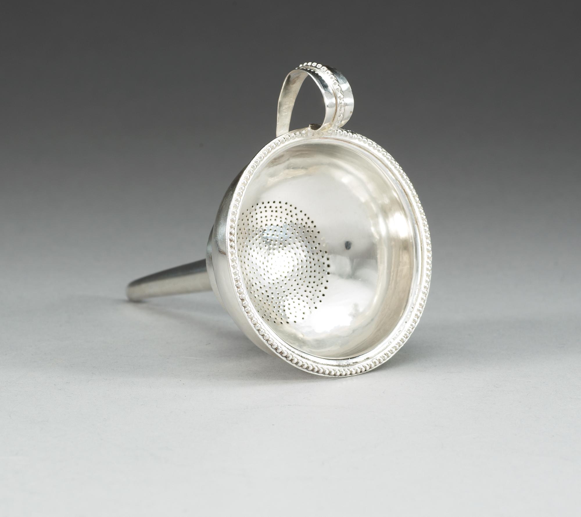 A Swedish 19th century silver wine-funnel, makers mark of Melchior Faust, Gothenburg.