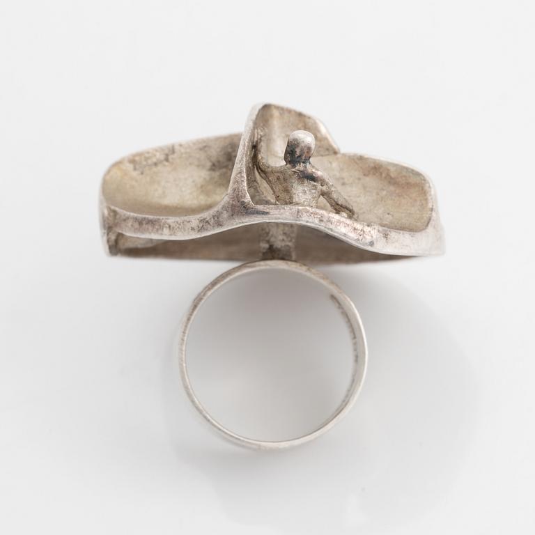 Björn Weckström, ring "Jaaras dröm", sterlingsilver. Lapponia, Finland, 1971.