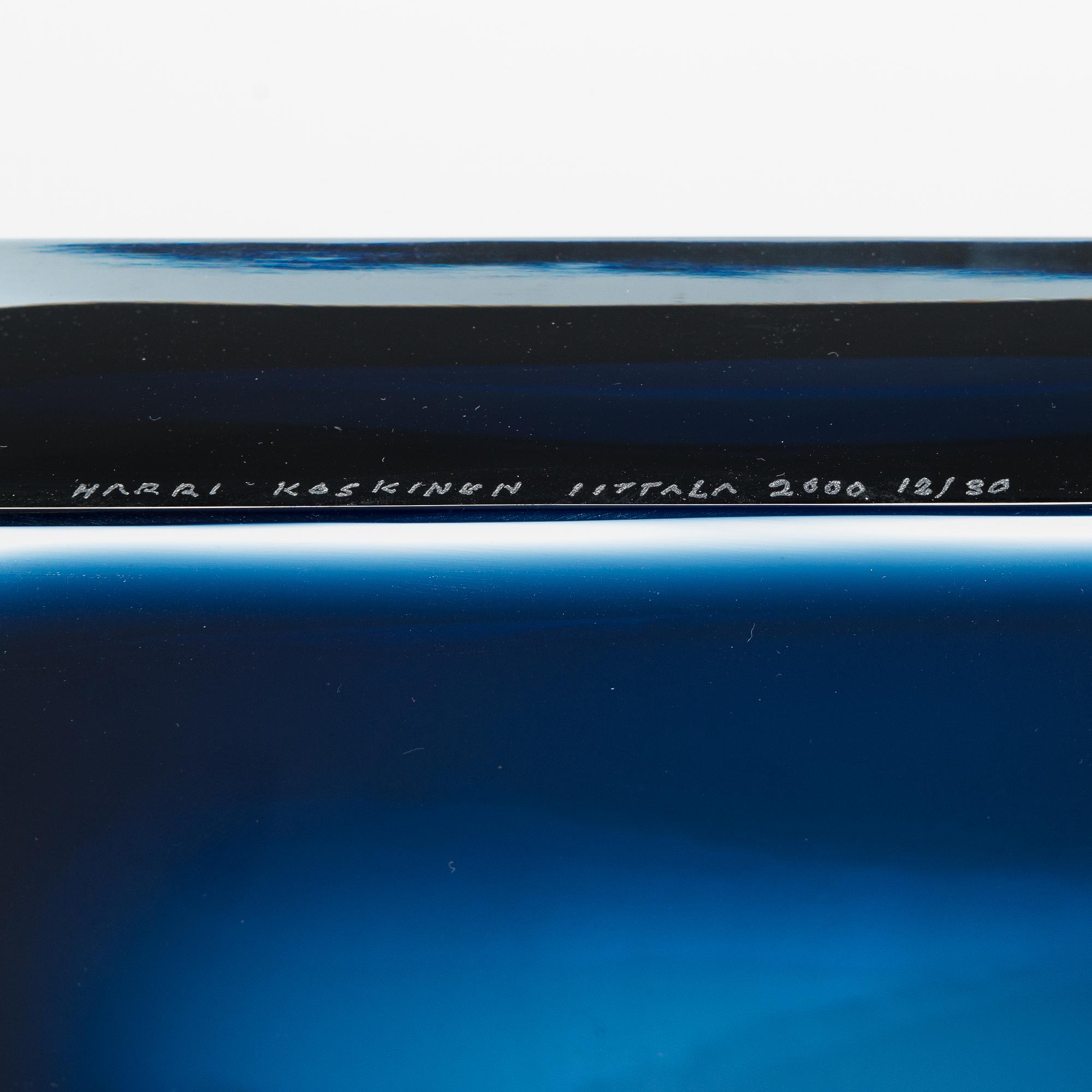 Harri Koskinen, An 'Alue' Pro Arte glass sculpture signed Harri Koskinen, Iittala 2000 12/30.