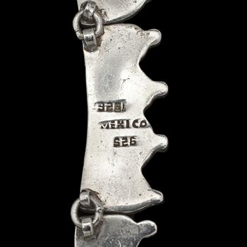 COLLIER, sterlingsilver med lapis lazuli samt malakit, Taxco, Mexico, 1900-talets senare hälft.  Vikt 91 g.