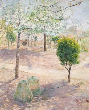 545. Gottfrid Kallstenius, Trädgård i Grez.