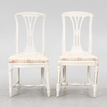 A pair of Gustavian chairs, late 18th century.