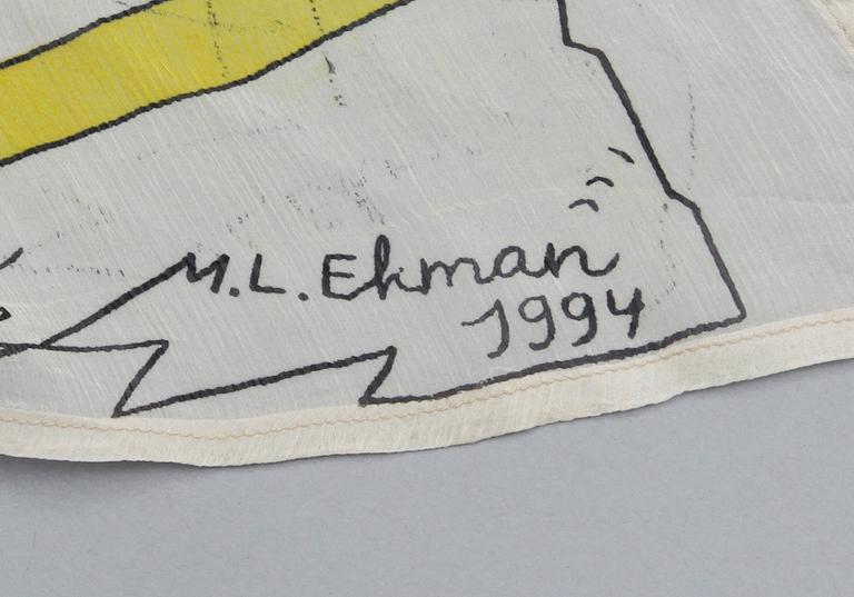 SCARF, Marie-Louise Ekman, Kellerman Art Collection, sign i trycket M.L Ekman 1994.