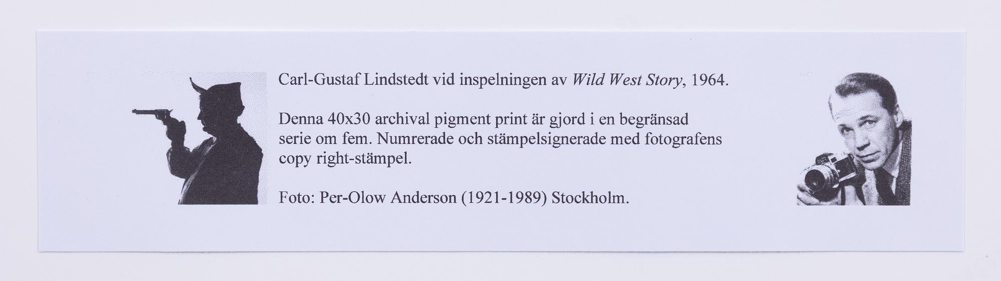 Per-Olow Anderson, "Carl-Gustaf Lindstedt during the filming of Wild West Story", 1964.