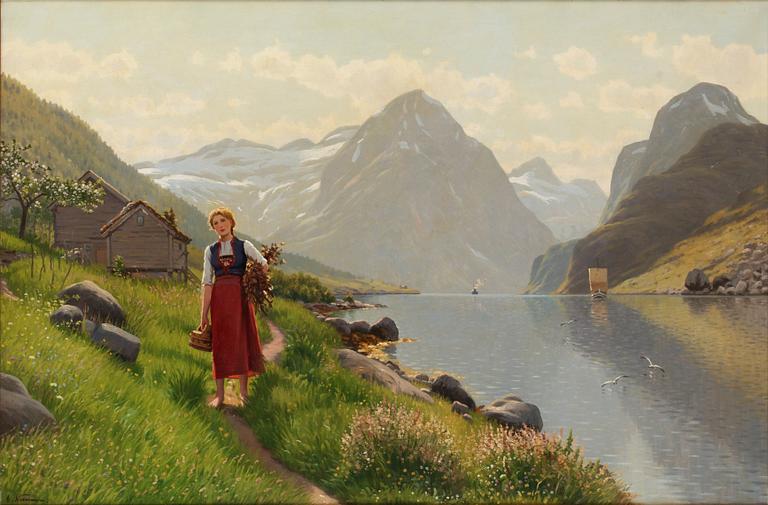 Emma Norrman, Fjordlandskap med flicka.