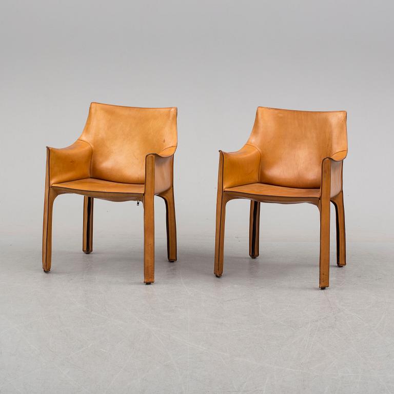 MARIO BELLINI, a pair of "413 CAB" chairs for Cassina.