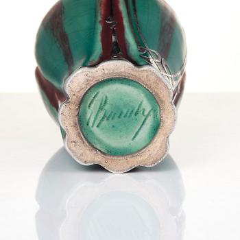 Eugene Baudin, an Art Nouveau glazed ceramic vase, France.
