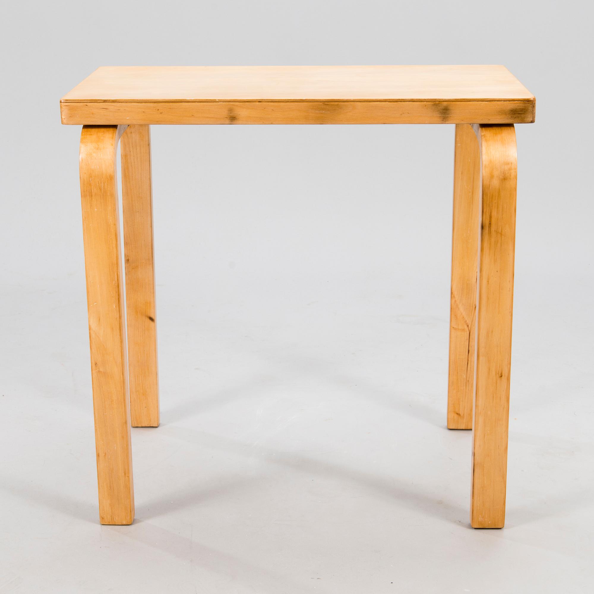 ALVAR AALTO, An early 1930s side table, marked "Aalto Design Made in Finland".