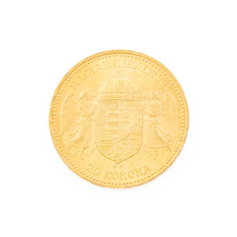 Gold coin, Hungary, 20 Korona, 1892.