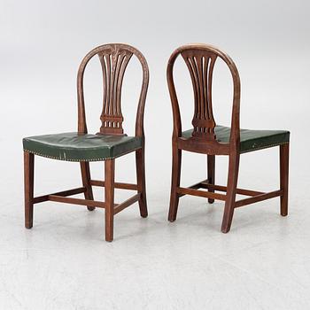 Six chairs, Gustavian style, mid-20th century.