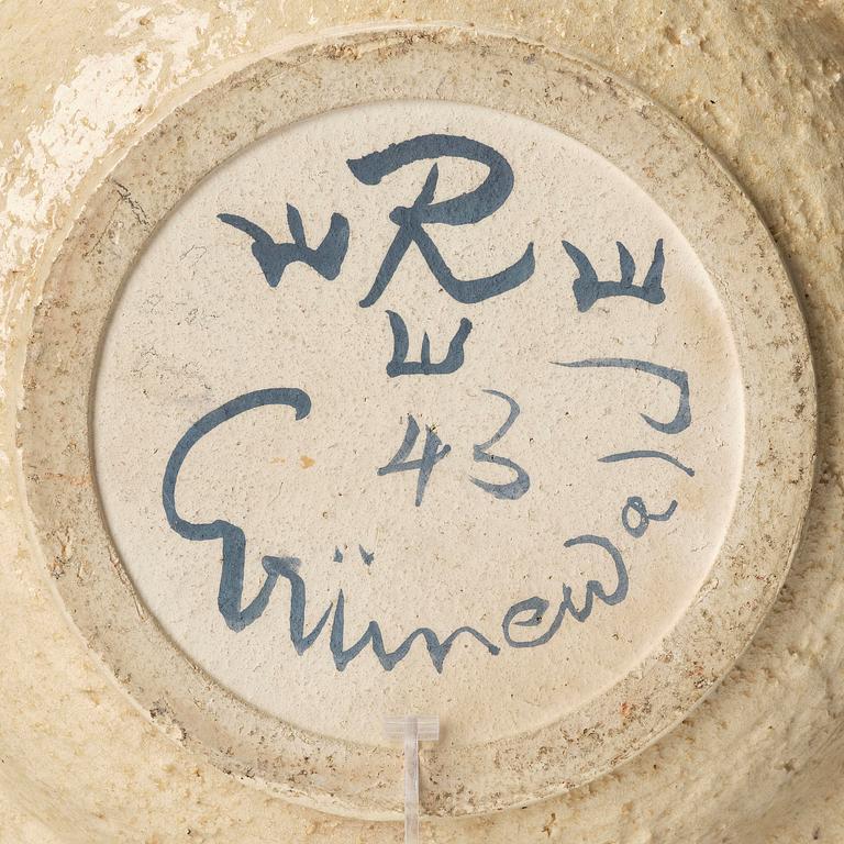 Isaac Grünewald, a chamotte stoneware bowl, Rörstrand, 1943.
