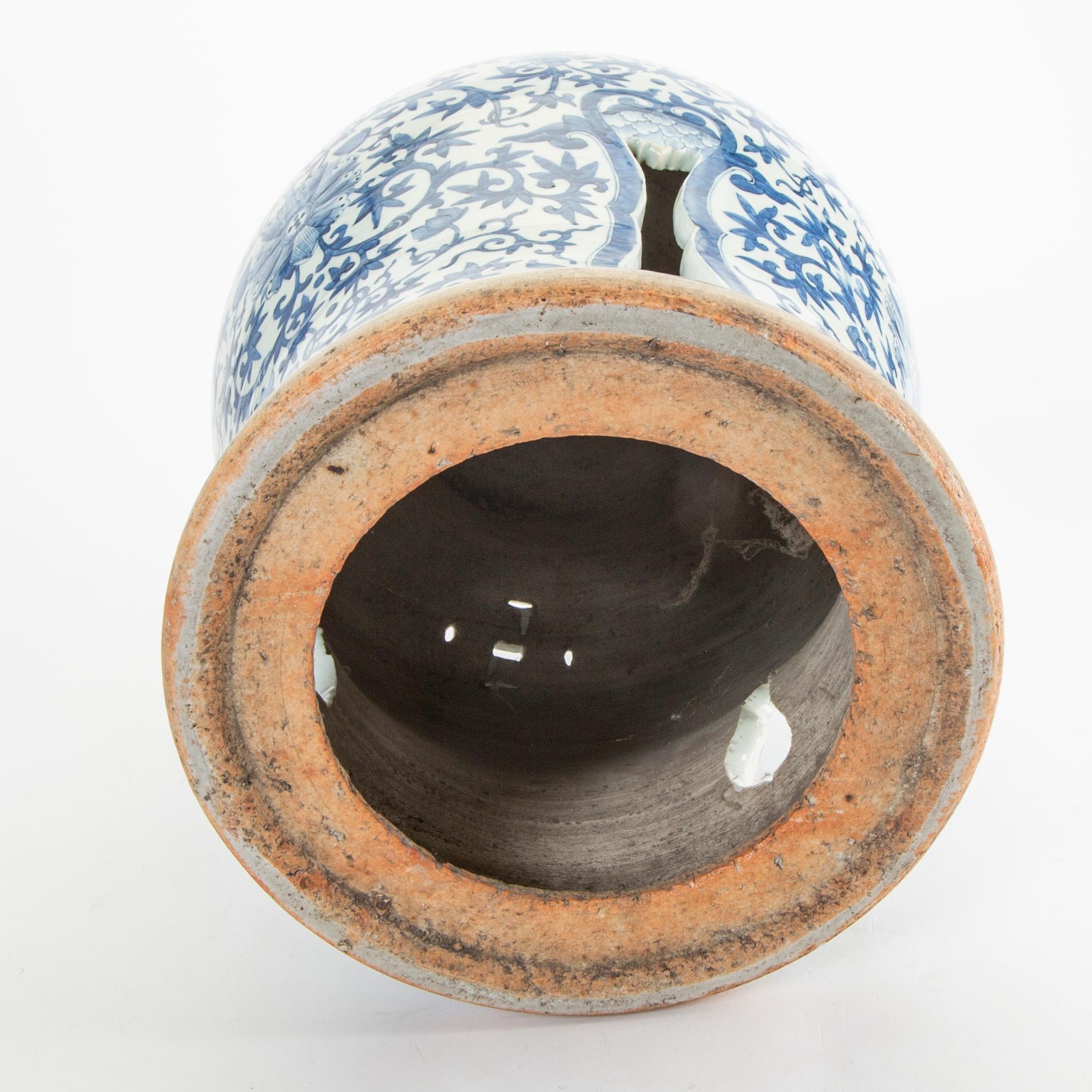 A Chinese blue and white garden seat, 20th Century.