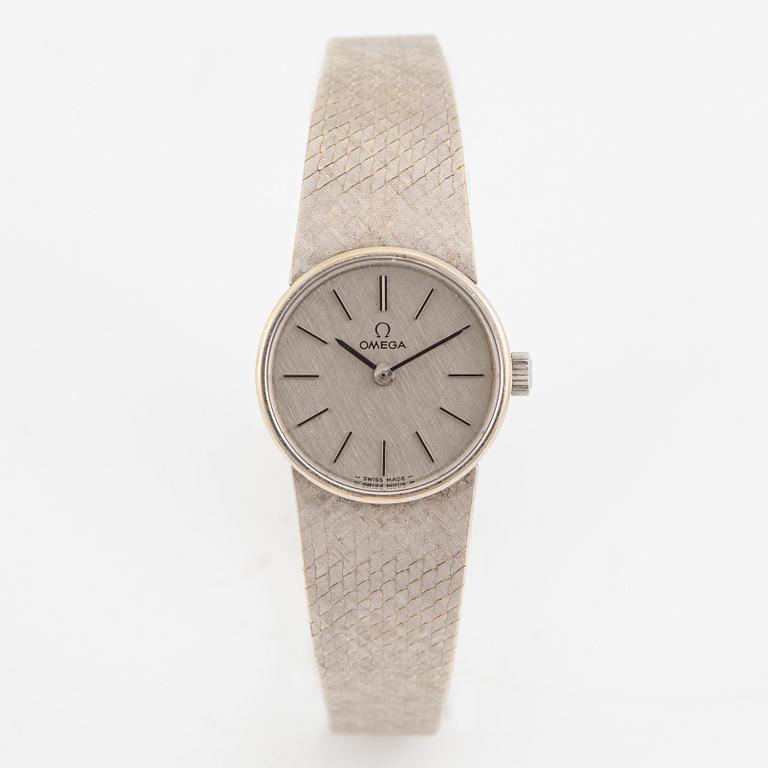 Omega, wristwatch, 18K white gold, 20 mm.