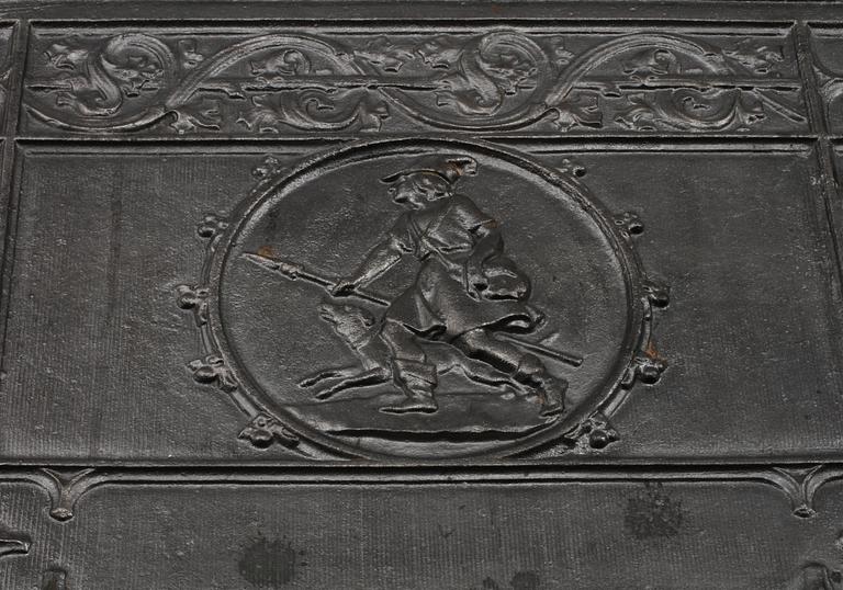 GJUTJÄRNSRELIEFER, ett par, sent 1900-/tidigt 2000-tal.