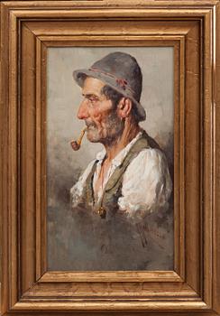 GIUSEPPE GIARDIELLO, olja på pannå, signerad.