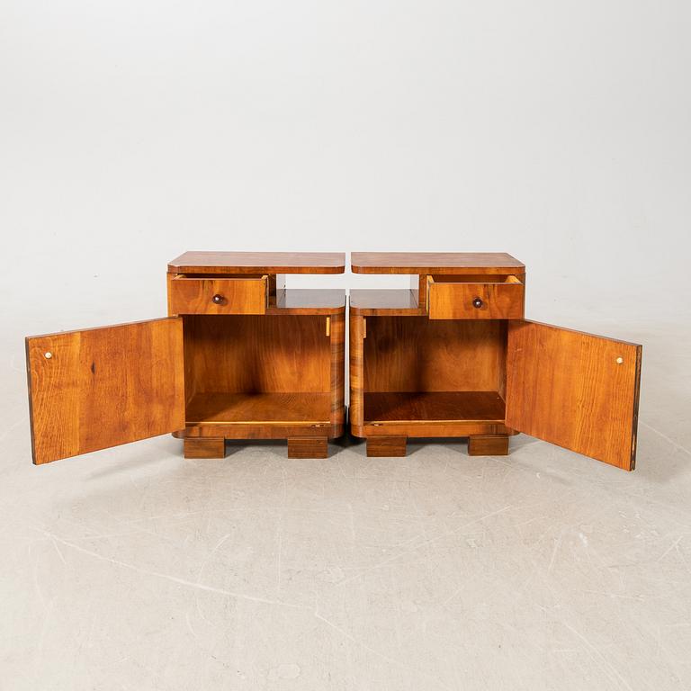 Nightstands, a pair, Art Deco, first half of the 20th century.