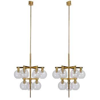 141. Hans-Agne Jakobsson, an imposing pair of ceiling lamps model "T348/9", Hans-Agne Jakobsson AB, Markaryd, 1960s-70s.