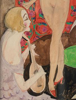 Gerda Wegener, Modell med musicerande kvinna.