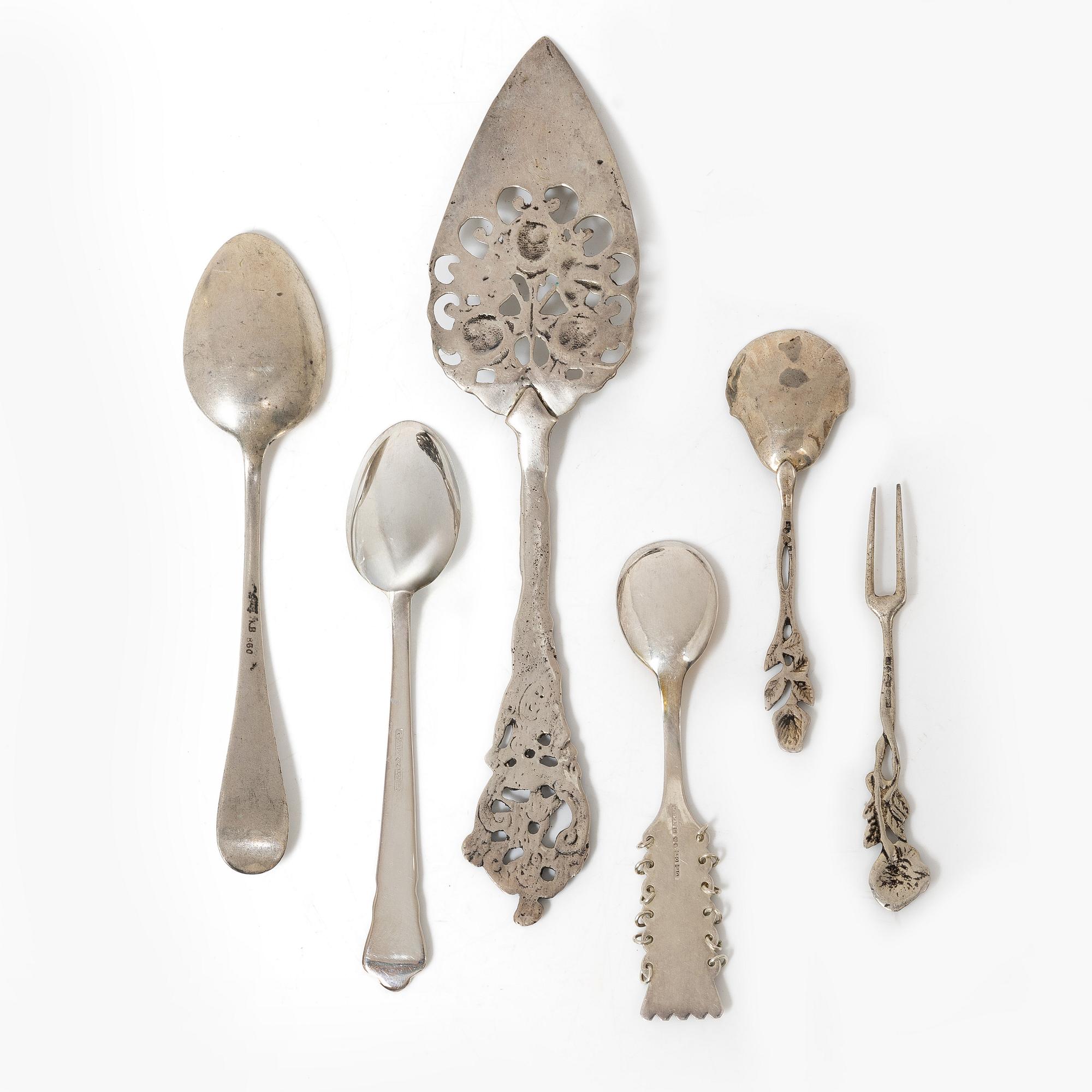 Bestick, 30 st, silver, mestadels Sverige, 1900-tal.
