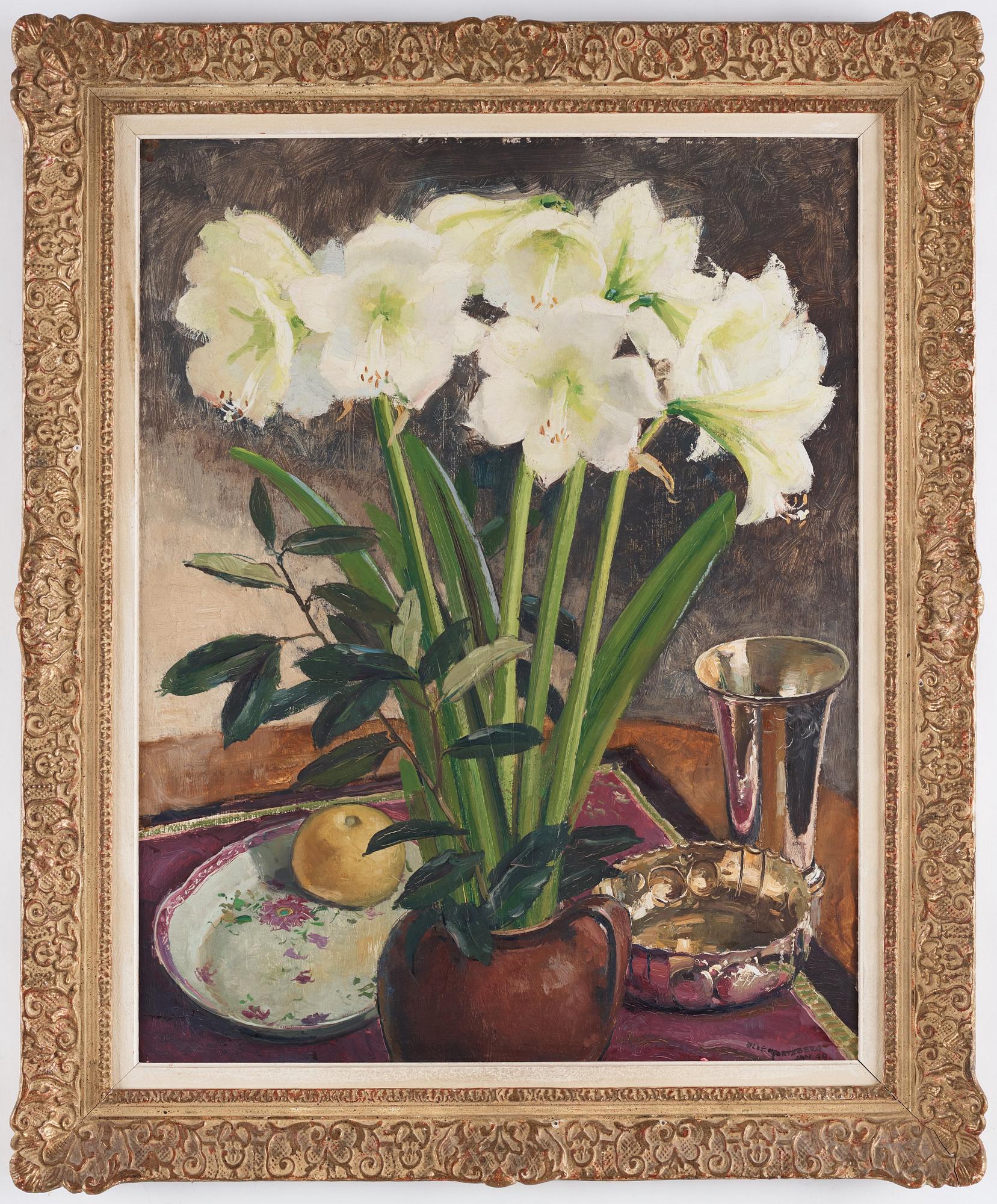 Olle Hjortzberg, Stilleben med amaryllis.