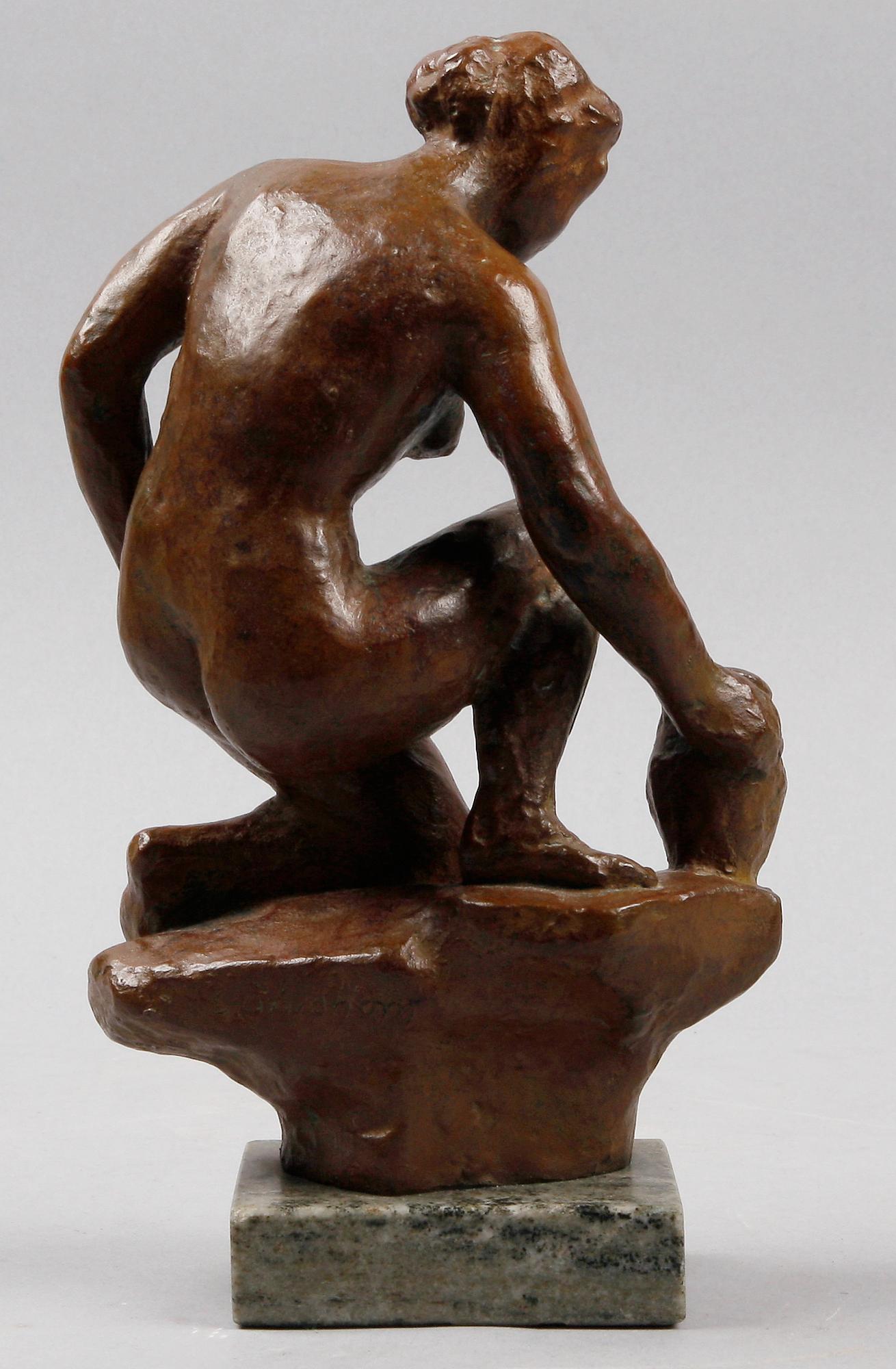 EDVIN ÖHRSTRÖM , skulptur, brons, sign o nr 2/10. Gjutarstämplar från Herman Bergman fud.