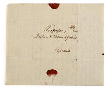 512. Carl Fredrik von Breda, Egenhändigt brev till Adam Afzelius, daterat 1806.
